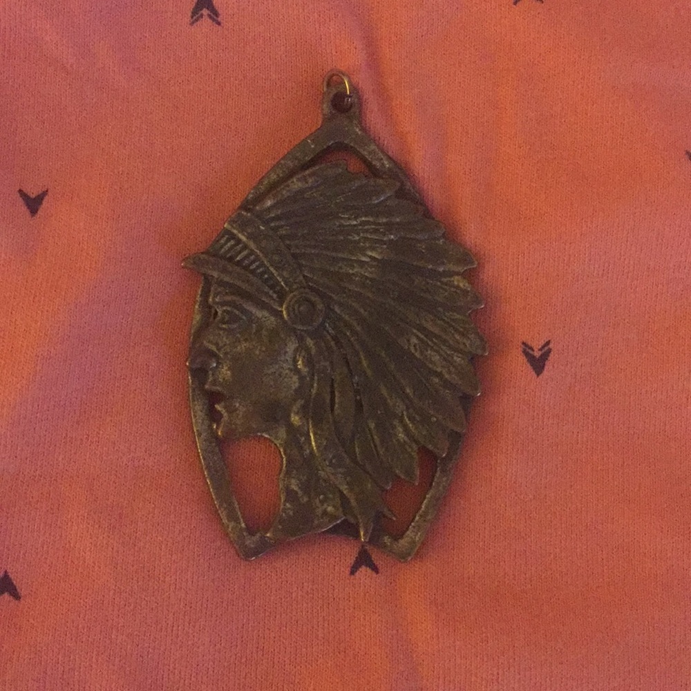 Vintage Native American Indian head pendant